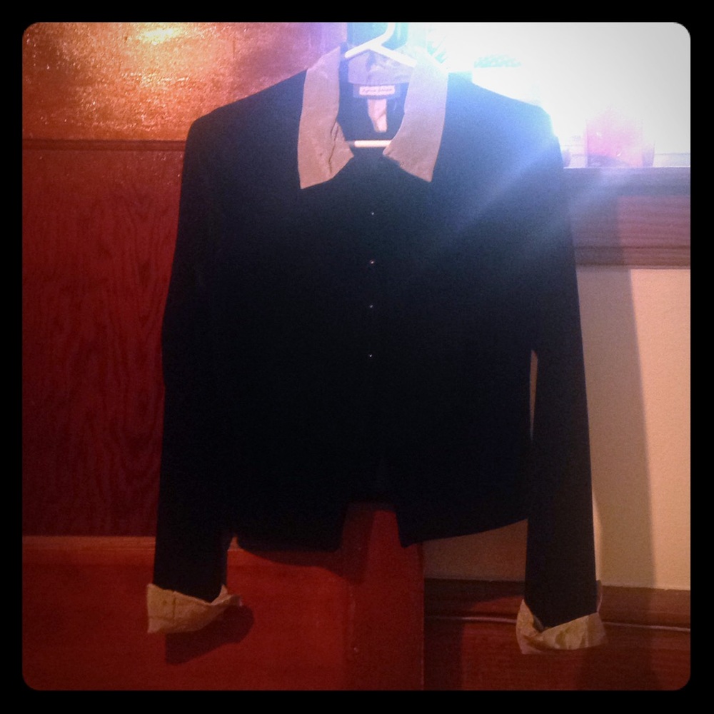 Vintage black velvet collared sweater